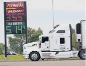  ?? ROGELIO V. SOLIS/AP ?? The price of diesel fuel is still high, as the sign at this Flying J truck stop advertises in Pearl, Miss.