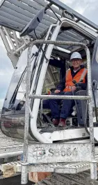  ?? PHOTO: CHRISTINE O’CONNOR ?? Dunedin Labour MP David Clark drives a crane on the Dunedin Hospital constructi­on site.