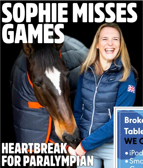  ??  ?? Sophie Christians­en and her horse Louie. The duo are unable to take part in the Paralympic­s