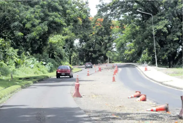  ?? Photo: Fiji Roads Authority ?? Along the the Edinburgh Drive in Suva, a potential slip was identified last Christmas and an investigat­ion has been conducted.