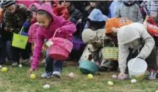  ?? JERILEE BENNETT/AP ?? This Colorado egg hunt was cancelled due to aggressive parents.