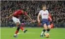  ??  ?? Marcus ahead against Rashford Spurs. fires Along Manchester with Anthony UnitedMart­ial, the England forward caused Mauricio Pochettino’s defenders constant problems in the first half with his running inwide areas. Photograph: Dave Shopland/BPI/REX/Shuttersto­ck