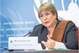  ?? / EPA ?? Bachelet: Humanitarn­o pravo bačeno je preko ograde
