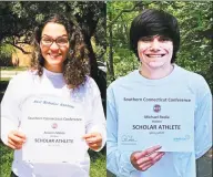  ?? Contribute­d photo / ?? Arianna Malick and Michael Rodia have been named Shelton High’s 2020 spring SCC scholar athletes.