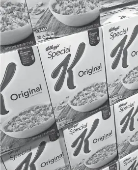  ?? SAUL LOEB/AFP VIA GETTY IMAGES FILE ?? Kellogg’s is facing backlash after its CEO says families on a budget should eat cereal for dinner to save money.