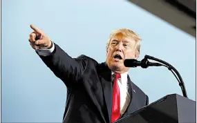  ?? AP/ALEX BRANDON ?? President Donald Trump said Wednesday in a speech at the Harrisburg Internatio­nal Airport in Middletown, Pa., that his tax plan “would likely give the typical American household a $4,000 pay raise.”