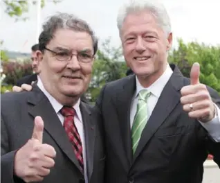  ??  ?? John Hume with former US president Bill Clinton back in 2005. Below: Jeff Bridges