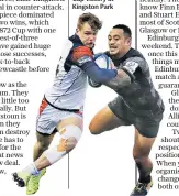  ??  ?? Step ahead: Darcy Graham of Edinburgh (left) evades Newcastle Falcons’ Sonatane Takulua during the Scottish side’s recent Champions Cup victory at Kingston Park