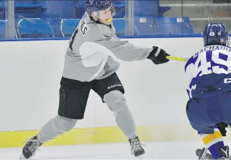  ??  ?? Saskatoon Blades forward Bradly Goethals was once the leading scorer in the Manitoba Midget Hockey League with the Eastman Selects.