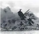  ?? NATIONAL ARCHIVES/COURTESY ?? The USS Arizona burns after the Japanese attack on Pearl Harbor on Dec. 7, 1941.