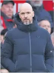  ?? Picture: REUTERS/Carl Recine ?? Manchester United manager Erik ten Hag during the Manchester United v West Ham United clash at Old Trafford, Manchester, Britain yesterday.