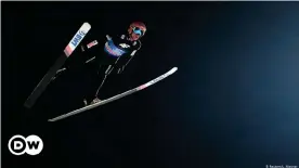  ??  ?? Poland's Dawid Kubacki jumps to glory at the 2019-20 Four Hills Tournament in Bischofsho­fen