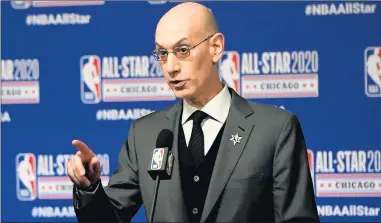  ?? STACY REVERE/TNS ?? NBA Commission­er Adam Silver speaks to the media on Feb. 15 in Chicago.