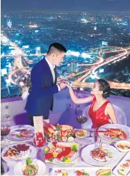  ??  ?? Celebrate the Day of Love with a grand buffet dinner at Bangkok Balcony, Baiyoke Sky hotel.