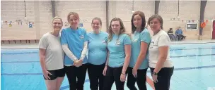  ??  ?? ●●Puddle Ducks swimming teachers, from left, Vicky Walker, Rachel Gumbley, Kirsty Lindley, Katie Funge, Sara Williams and Luisa Mackey