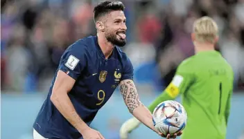  ?? Picture: GETTY IMAGES/STU FORSTER ?? GOAL MACHINE: Olivier Giroud will become France’s all-time top scorer if he finds the back of the net against Tunisia.