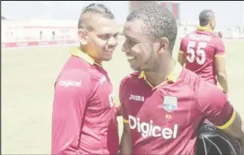  ??  ?? West Indies off-spinner Sunil Narine (left) and opener Evin Lewis … two of the players missing from the Windies one-day tour of Bangladesh.