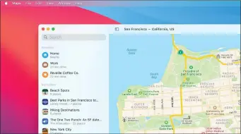  ??  ?? Maps on the Mac finally has Favourites
