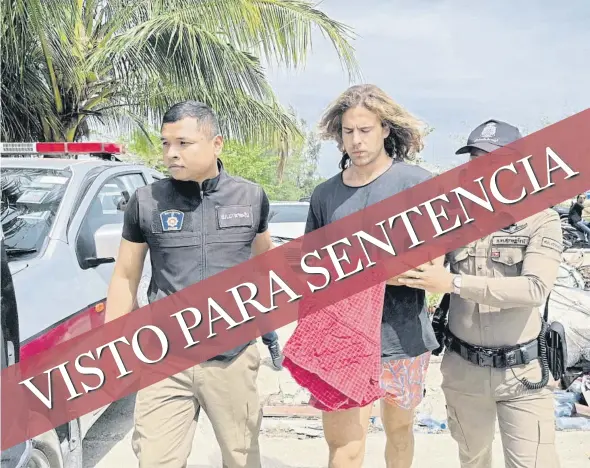  ?? Reuters ?? H j . Imagen de la reconstruc­ción del crimen del 2 de agosto en un bungalow cercano a la playa de Salad, en la isla esotérica de Phangan