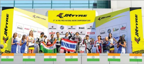  ??  ?? Winners of the JK Tyre National Racing Championsh­ip 2018.