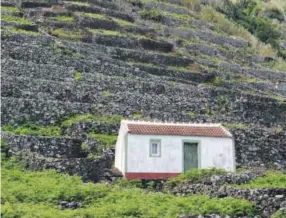  ?? Jeanine Barone, The Washington Post ?? Low walls of lava stone line a hillside near the Cascata do Aveiro, a 300-foot-high waterfall on Santa Maria.