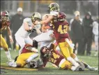  ?? Matthew Brown / Hearst Connecticu­t Media ?? St. Joseph defeats Hand 17-13 in the CIAC Class L state championsh­ip football game at Veterans Memorial Stadium in New Britain on Dec. 14.