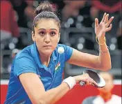  ?? REUTERS ?? Manika Batra upset world No 4 Feng Tianwei and Zhou Yihan of Singapore to help India bag the women’s team gold.