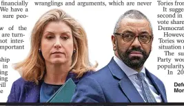  ?? ?? Defeat prediction...ministers Penny Mordaunt and James Cleverly