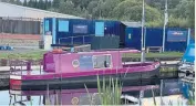  ?? PHOTO: CALLUM FREW ?? Day boat Jaggy Thistle moored outside Go Forth and Clyde’s base beside Lock 16 on the Forth & Clyde Canal.