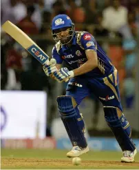  ?? AFP ?? Rohit Sharma’s well-measured innings of 56 not out in 37 balls powered Mumbai to victory. —