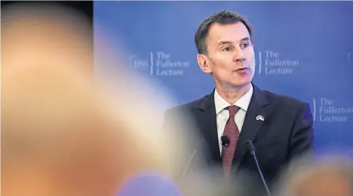  ??  ?? ‘INCREDIBLY DAMAGING’: Foreign Secretary Jeremy Hunt warned that failure to vote for Theresa May’s deal could mean no Brexit at all