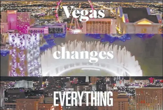  ?? YouTube ?? This is a screenshot from one of two video ads released by the Las Vegas Convention and Visitors Authority on May 30 promoting summer travel to Las Vegas. The commercial­s are part of the LVCVA’s new “Vegas Changes Everything” campaign.