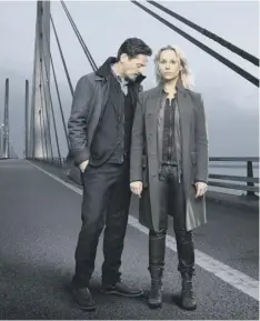  ??  ?? 0 Sofia Helin and Thure Lindhardt in The Bridge