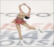  ?? Matthew Stockman / Getty Images ?? Maria Bell skates in the ladies short program at the U.S. Figure Skating Championsh­ips at Orleans Arena in Las Vegas. The ladies short program didn’t end in time for this edition.