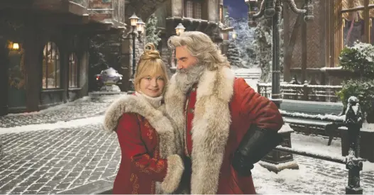  ?? JOSEPH LEDERER/ NETFLIX ?? Goldie Hawn plays a more prominent Mrs. Claus opposite real-life partner Kurt Russell (three guesses who his character is) in The Christmas Chronicles 2.