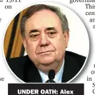  ??  ?? UNDER OATH: Alex Salmond last week