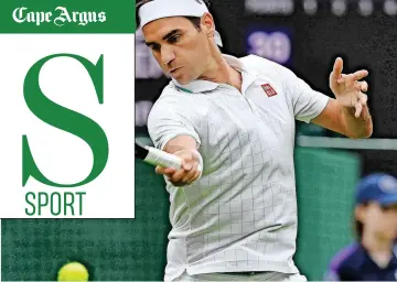  ??  ?? ROGER Federer of Switzerlan­d in action against Adrian Mannarino of France during their first round match at the Wimbledon Championsh­ips tennis tournament in Britain. Federer advanced to the second after the Frenchman retired with a knee injury after slipping on court. | EPA