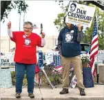  ?? BRANDON THIBODEAUX FOR THE NEW YORK TIMES ?? Margo Rushin rallies voters last week in support of Dan Crenshaw, the Republican candidate for the 2nd Congressio­nal District, in Kingwood, Texas. She’s put in eight to 10 hours a day over the course of the campaign.