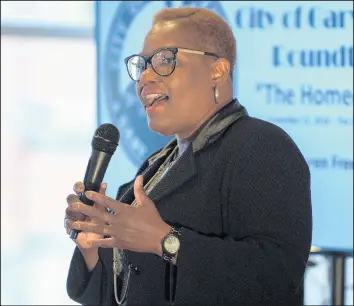  ?? KYLE TELECHAN/POST-TRIBUNE ?? Gary Mayor Karen Freeman-Wilson recently took the helm of the National League of Cities, saying leading the national organizati­on means more opportunit­ies for her community