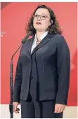  ?? FOTO: DPA ?? Parteivors­itzende Nahles: einfach ist anders.