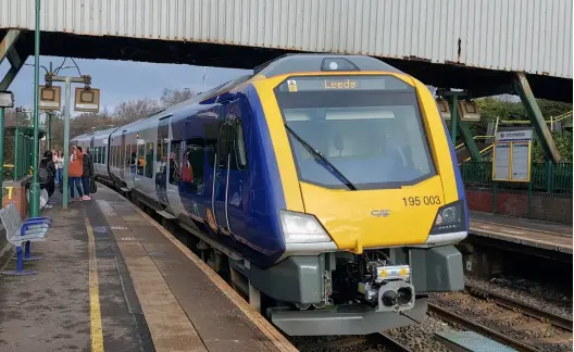  ?? (Chris Morgan) ?? Northern Class 195 195003 at Meadowhall on January 2, 2020. The fleet has resumed running following repairs.