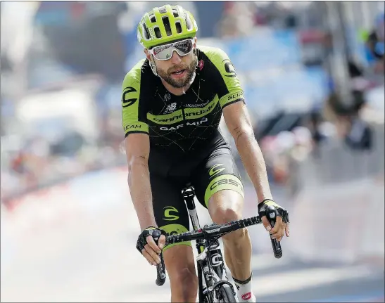  ?? — GETTY FILES ?? Victoria’s Ryder Hesjedal is shown in action during his fifth-place finish this year at the Giro d’Italia, a race he won in 2012. He’s part of the Cannondale-Garmin Pro Cycling team that will compete at the Tour de France, which starts Saturday.