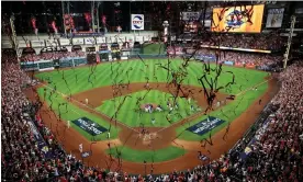  ?? Photograph: Rob Tringali/MLB Photos/Getty Images ?? Members of the Houston Astros celebrate on the field after they defeated the Philadelph­ia Phillies in Game 6 to clinch the World Series.