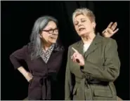  ??  ?? Barb Hannevig, left, and Marianne Green in a scene from “The Laramie Project” at Steel River Playhouse.