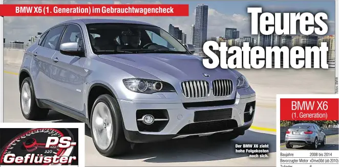  ??  ?? Der BMW X6 zieht hohe Folgekoste­nnach sich.