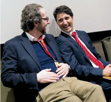  ??  ?? Butts and Prime Minister Trudeau in 2013: The West Wing approach to choosing a deputy