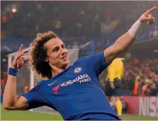  ?? AP ?? Il difensore centrale brasiliano del Chelsea David Luiz, 30 anni