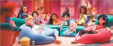  ?? PHOTOS PROVIDED TO CHINA DAILY ?? Top: Game characters Ralph and Vanellope return to lead the upcoming animated sequel, Ralph Breaks the Internet, which will open across China on Nov 23. Above: Disney’s iconic princesses are featured in the new film.