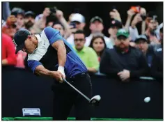 ?? AP/CHARLES KRUPA ?? Brooks Koepka hits off the 16th tee during the final round of the PGA Championsh­ip. He has won two PGA Championsh­ips and two U.S. Opens.