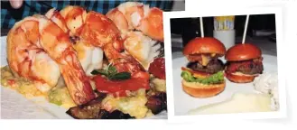  ??  ?? Below: Rockfish prawns
Inset: Family lounge mini-burgers